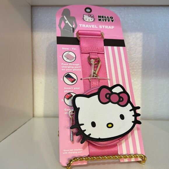 Hello Kitty Sanrio Phone Holder Pink Travel Strap With Coin Zip Purse - Picture 1 of 16